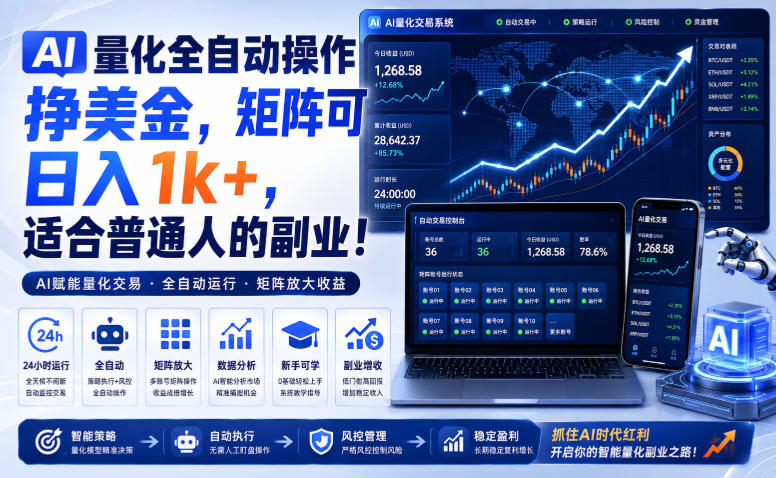 图片[1]-AI量化全自动操作挣美金，矩阵可日入1k+，适合普通人的副业！【揭秘】——生财有道创业项目网-生财有道