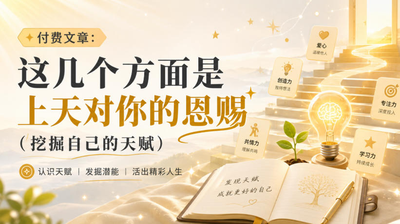 付费文章：这几个方面是上天对你的恩赐（挖掘自己的天赋）——生财有道创业项目网-生财有道