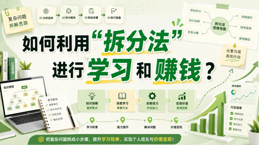 付费文章：如何利用“拆分法”进行学习和賺钱？——生财有道创业项目网-生财有道