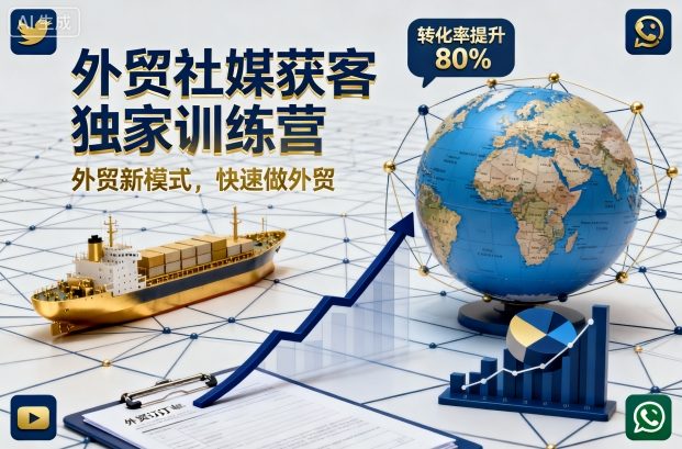 外贸社媒获客独家训练营，外贸新模式，快速做外贸（更新26年08月21日）——生财有道创业项目网-生财有道