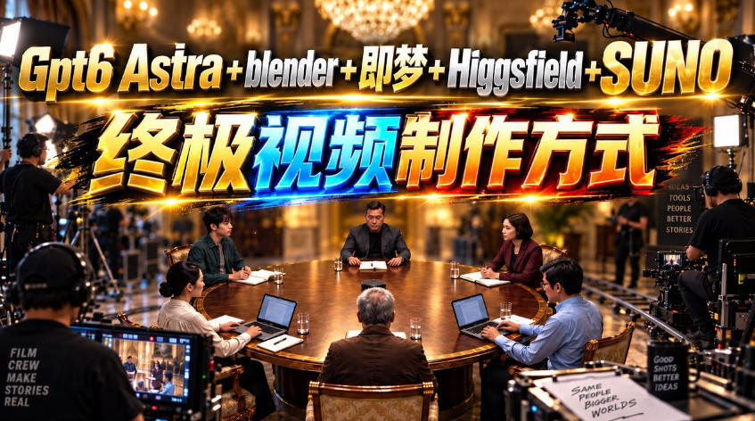 GPT-6 Astra+Blender+即梦+Higgsfield+Suno=终极视频制作方式!——生财有道创业项目网-生财有道