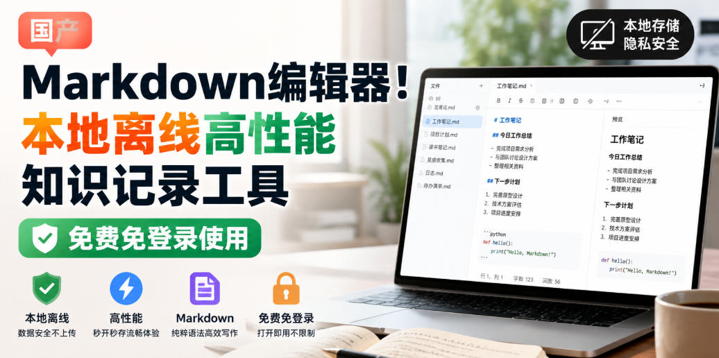 国产Markdown编辑器！本地离线高性能知识记录工具，免费免登录使用——生财有道创业项目网-生财有道