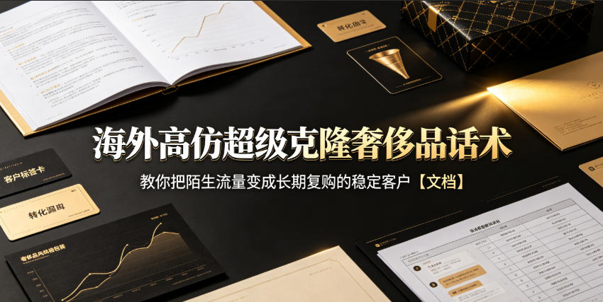 海外高仿超级克隆奢侈品话术，教你把陌生流量变成长期复购的稳定客户【文档】——生财有道创业项目网-生财有道
