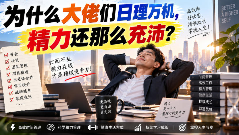 付费文章:为什么大佬们日理万机,精力还那么充沛?——生财有道创业项目网-生财有道