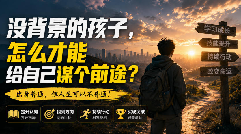付费文章：没背景的孩子，怎么才能给自己谋个前途？——生财有道创业项目网-生财有道