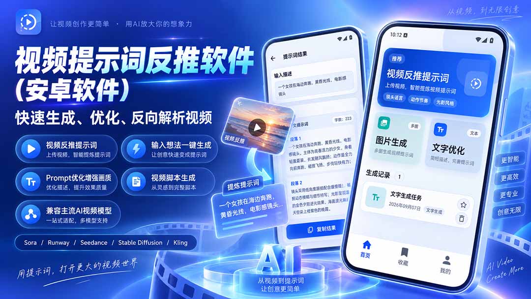 （20301期）视频提示词反推软件（安卓软件），快速生成、优化、反向解析视频_生财有道创业项目网-生财有道