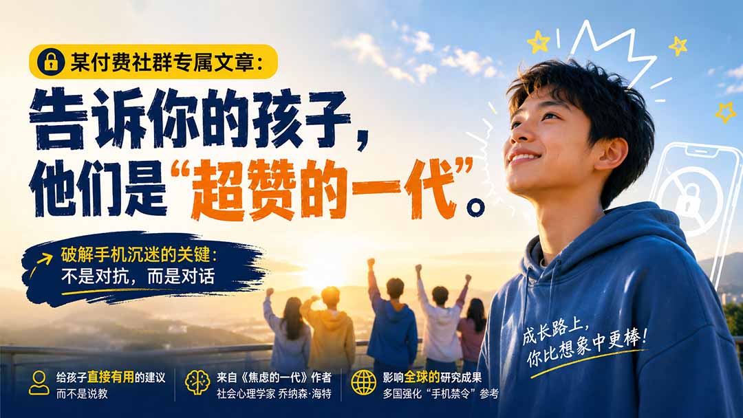 （20222期）某付费社群专属文章：告诉你的孩子，他们是“超赞的一代”。_生财有道创业项目网-生财有道