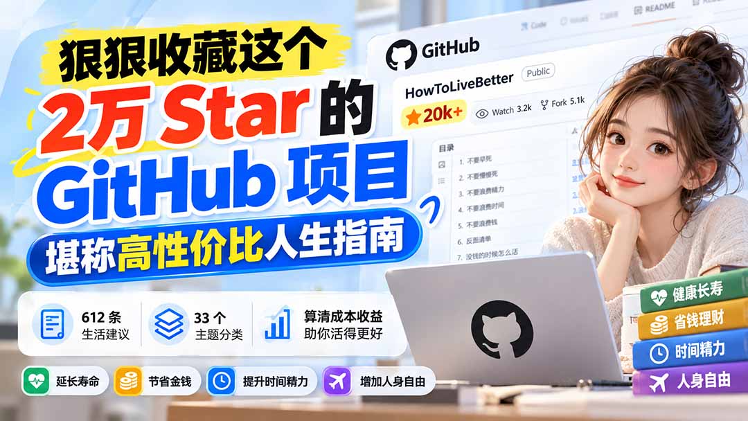 （20726期）狠狠收藏这个 2 万 Star 的 GitHub 项目，堪称高性价比人生指南。_生财有道创业项目网-生财有道
