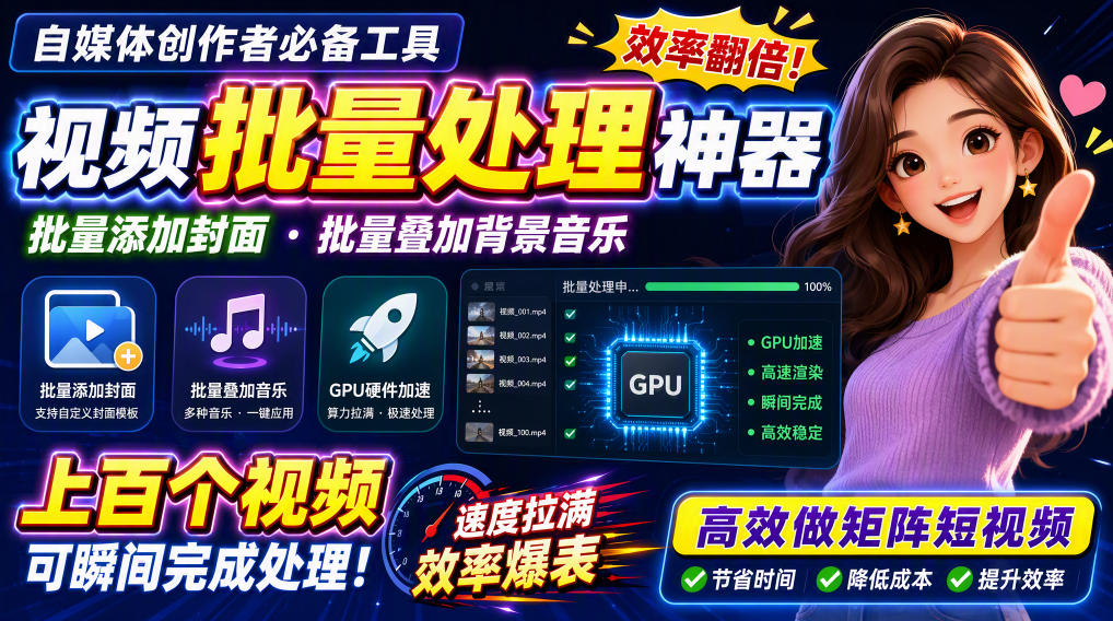 图片[1]-视频批量加封面，把封面添加到视频第一帧，不用剪辑软件批量添加——生财有道创业项目网-生财有道