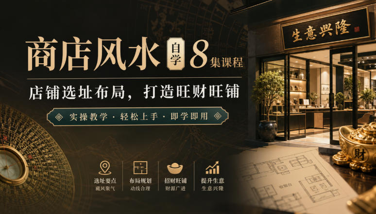 商店风水自学8集课程｜店铺选址布局，打造旺财旺铺实操教学——生财有道创业项目网-生财有道