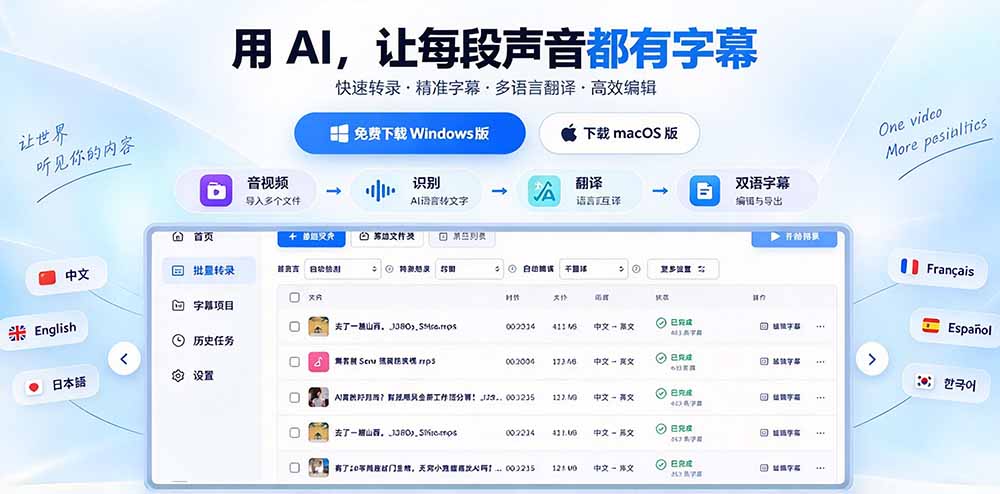 图片[3]-（20728期）剪映会员不用再开了？视频字幕一键生成加翻译，本地离线运行，完全免费，超快速高精度，字幕大师_生财有道创业项目网-生财有道