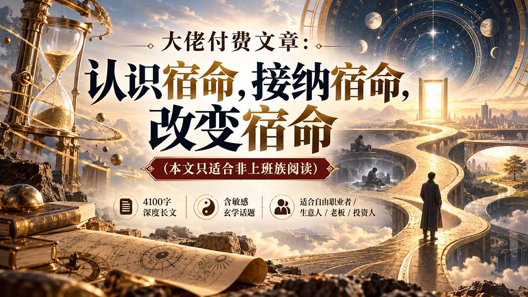 图片[2]-（20673期）【无水印】大佬付费文章：认识宿命，接纳宿命，改变宿命（本文只适合非上班族阅读）_生财有道创业项目网-生财有道