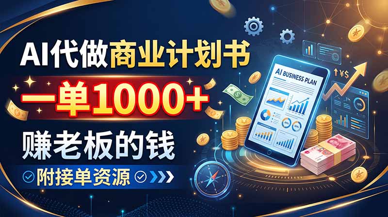 （20303期）AI代做商业计划书，一单1000+，赚老板的钱，附接单资源_生财有道创业项目网-生财有道