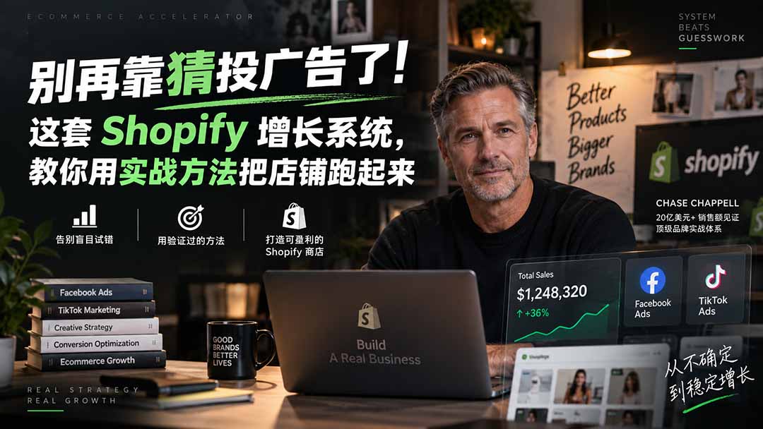 （20367期）别再靠猜投广告了！这套 Shopify 增长系统，教你用实战方法把店铺跑起来【原创双语字幕】_生财有道创业项目网-生财有道