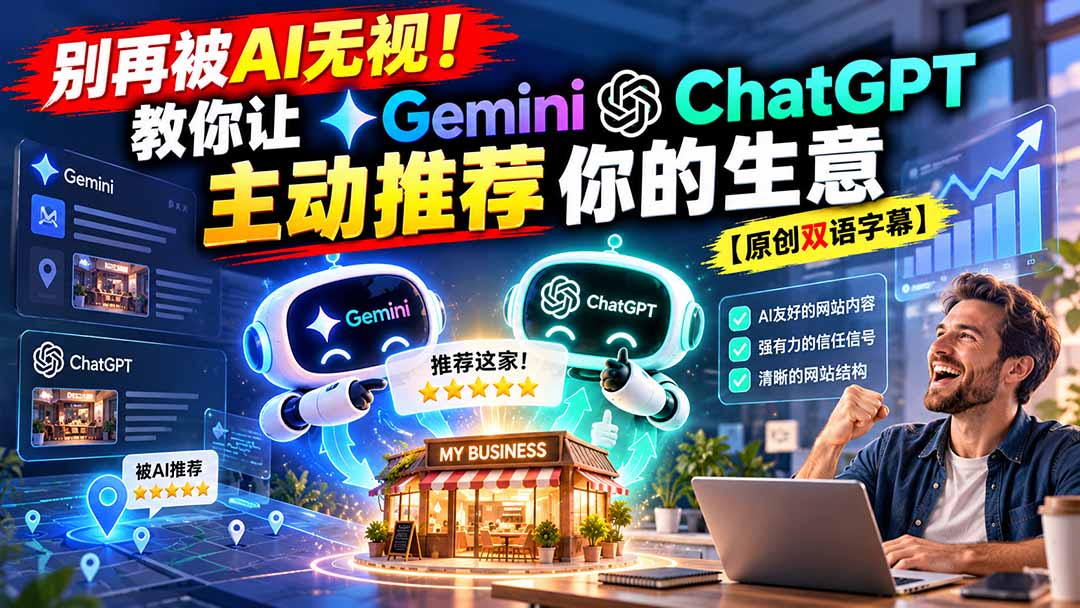 （20737期）别再被AI无视！教你让GeminiChatGPT主动推荐你的生意【原创双语字幕】_生财有道创业项目网-生财有道