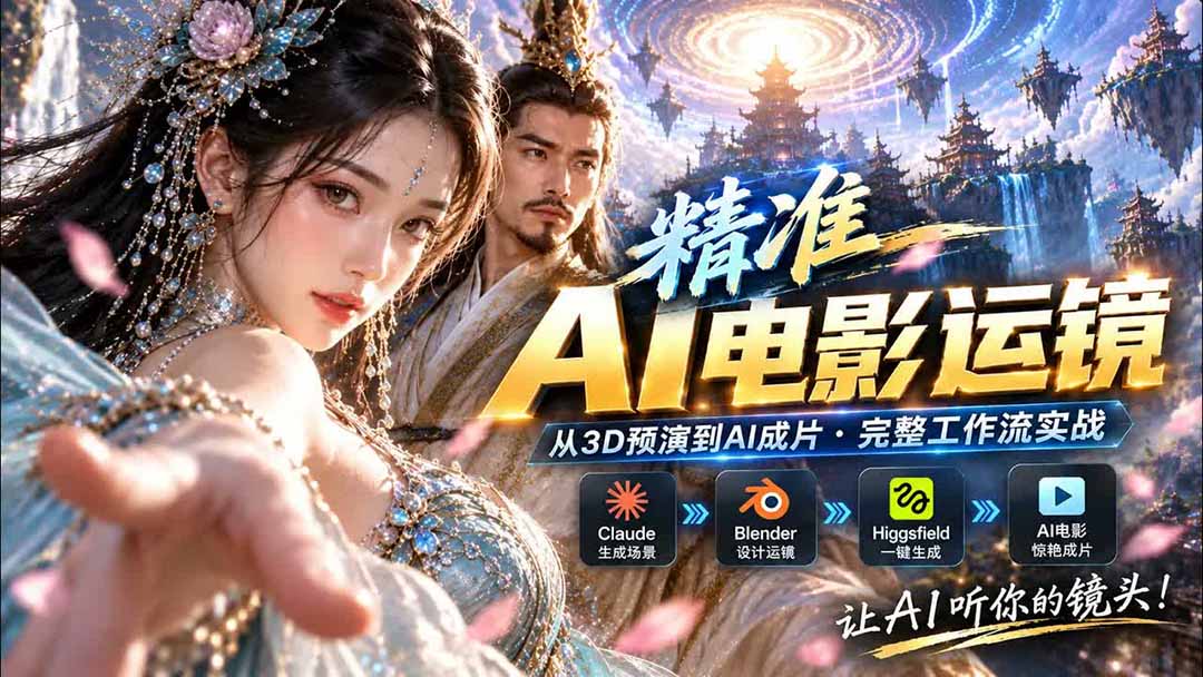 （20503期）AI视频终于能精准运镜了！Claude + Blender + Higgsfield 免费插件实测_生财有道创业项目网-生财有道