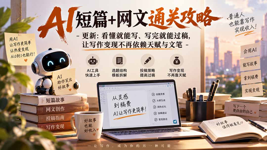 （20578期）AI短篇+网文通关攻略-更新0921：看懂就能写、写完就能过稿，让写作变现不再依赖天赋与文笔_生财有道创业项目网-生财有道