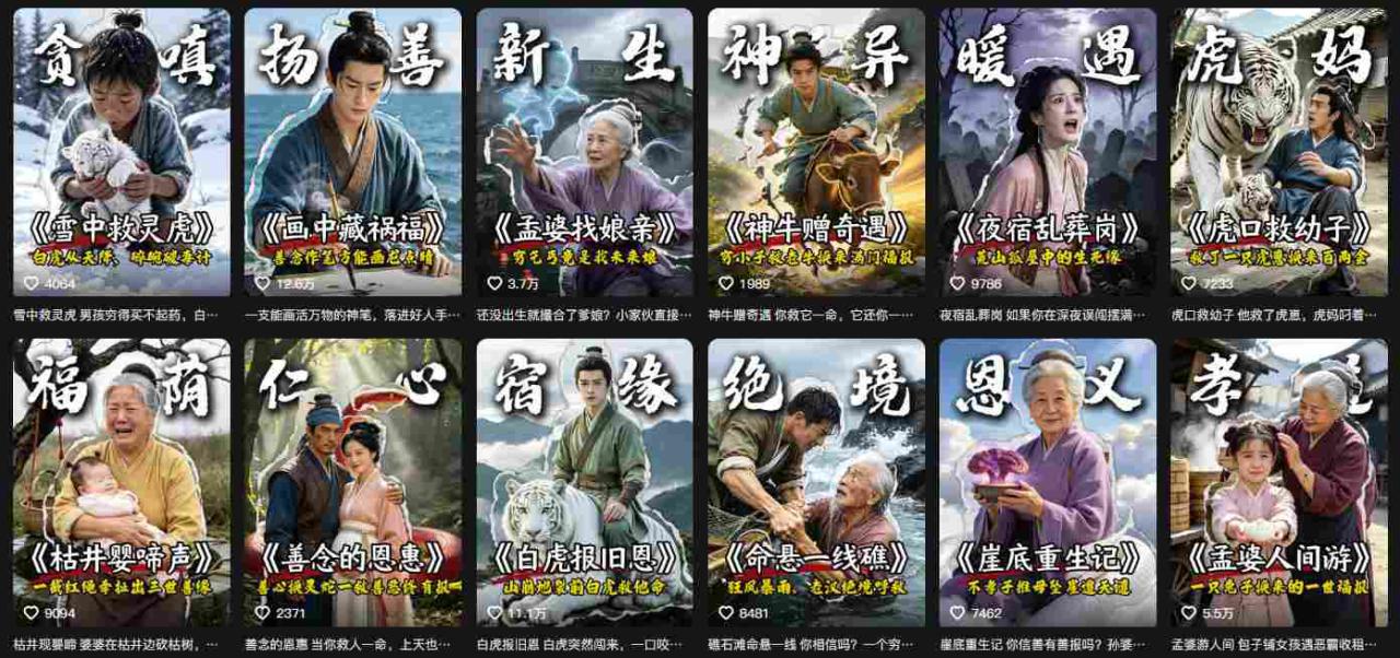 抖音67W粉丝博主的AI民间故事教学，从起号、文案、剪辑到多平台变现全流程，伙伴分成计划接广告等多种收益，月入1W+——生财有道创业项目网-生财有道