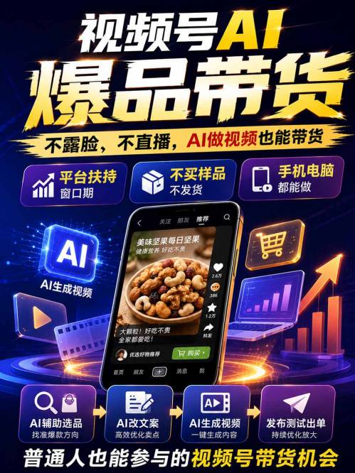 图片[2]-视频号Ai爆品带货，不露脸、不直播、不买样品、不开店、不发货，AI做视频也能带货，轻松单日佣金1k+——生财有道创业项目网-生财有道