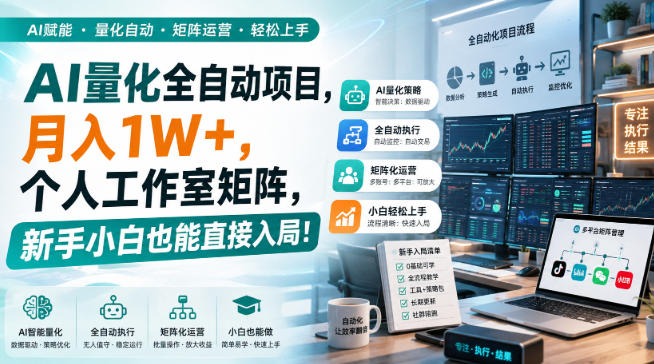 （20270期）AI黄金量化玩法，新手低成本入局的最佳跳板，月收益轻松万元！_生财有道创业项目网-生财有道