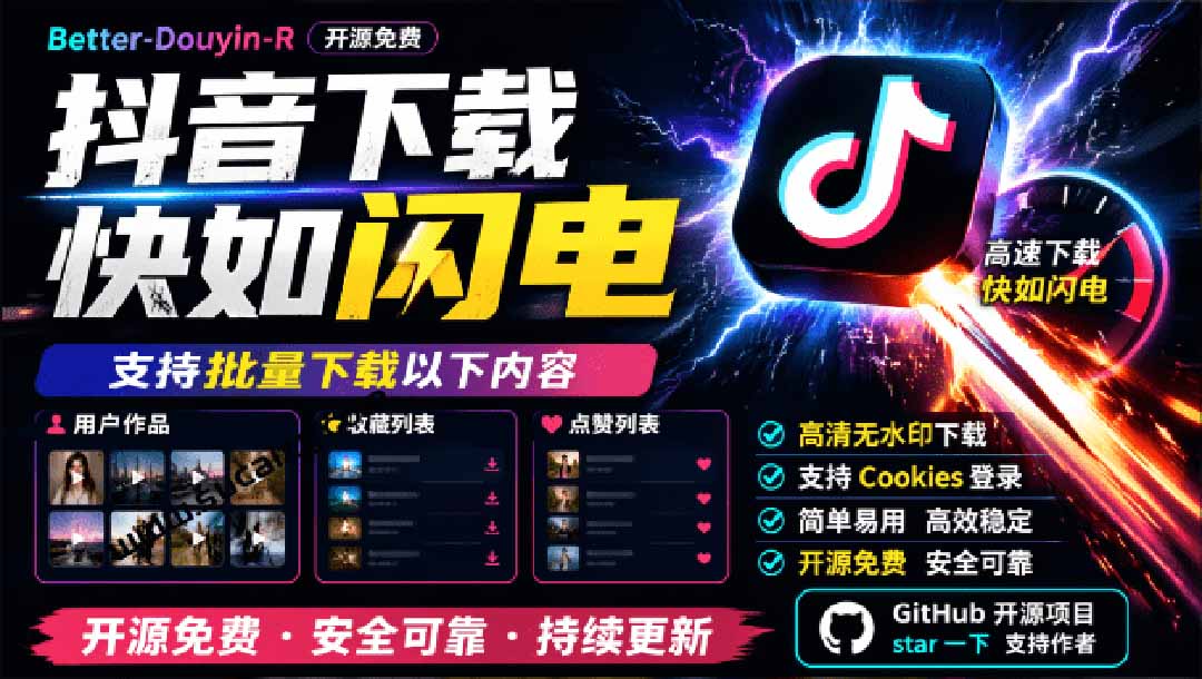 （20511期）超级好用！抖音视频下载神器，支持批量下载用户作品收藏列表和点赞列表，开源免费 Better-douyin-R_生财有道创业项目网-生财有道