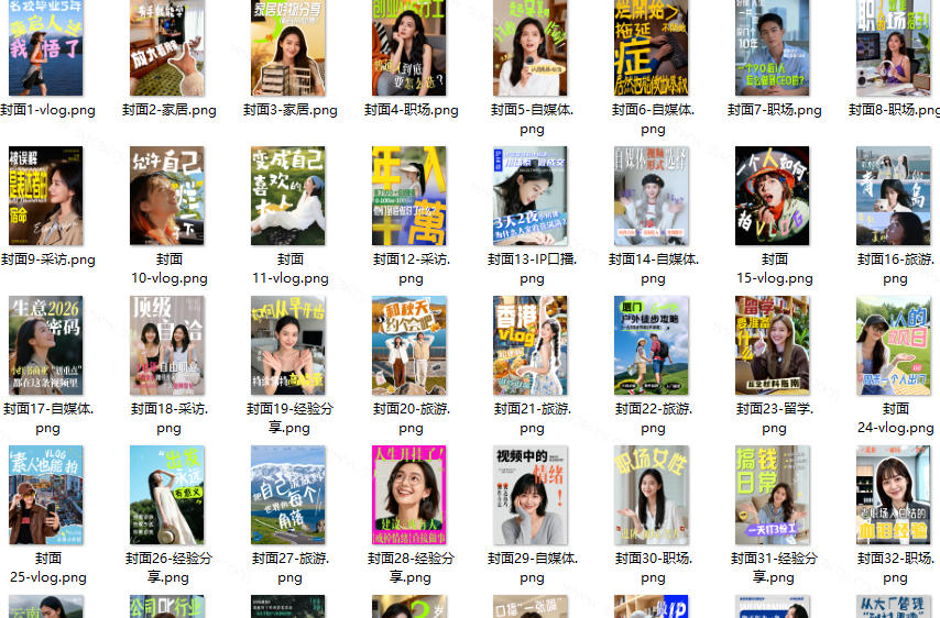 图片[2]-高质量素材！200款+剪映高级美观网感封面预设，各行业通用，3s搞定超美观视频封面，爆款封面模板——生财有道创业项目网-生财有道