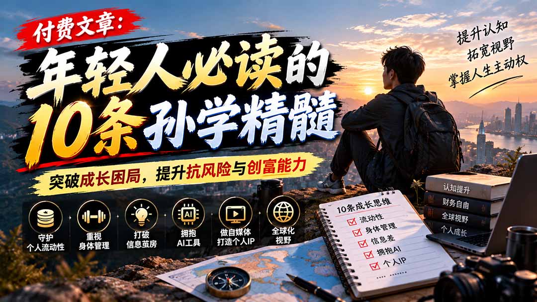 （21112期）付费文章：年轻人必读的10条孙学精髓，突破成长困局，提升抗风险与创富能力_生财有道创业项目网-生财有道