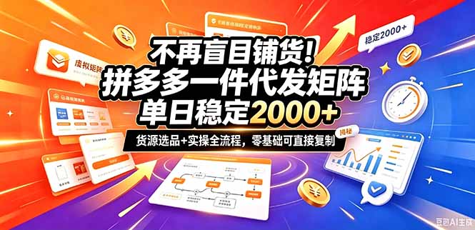 图片[2]-（20955期）不再盲目铺货！拼多多一件代发矩阵落地攻略，提供优质货源店铺运营全流程，零基础可直接复制_生财有道创业项目网-生财有道