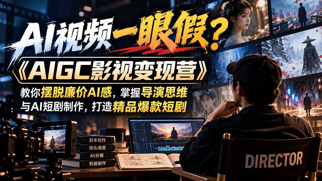 图片[2]-（21133期）【无水印】AI视频一眼假？《AIGC影视变现营》教你摆脱廉价AI感，掌握导演思维与AI短剧制作，打造精品爆款短剧_生财有道创业项目网-生财有道