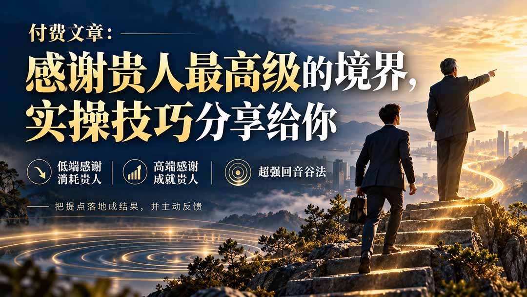 （20871期）付费文章：感谢贵人最高级的境界，实操技巧分享给你_生财有道创业项目网-生财有道