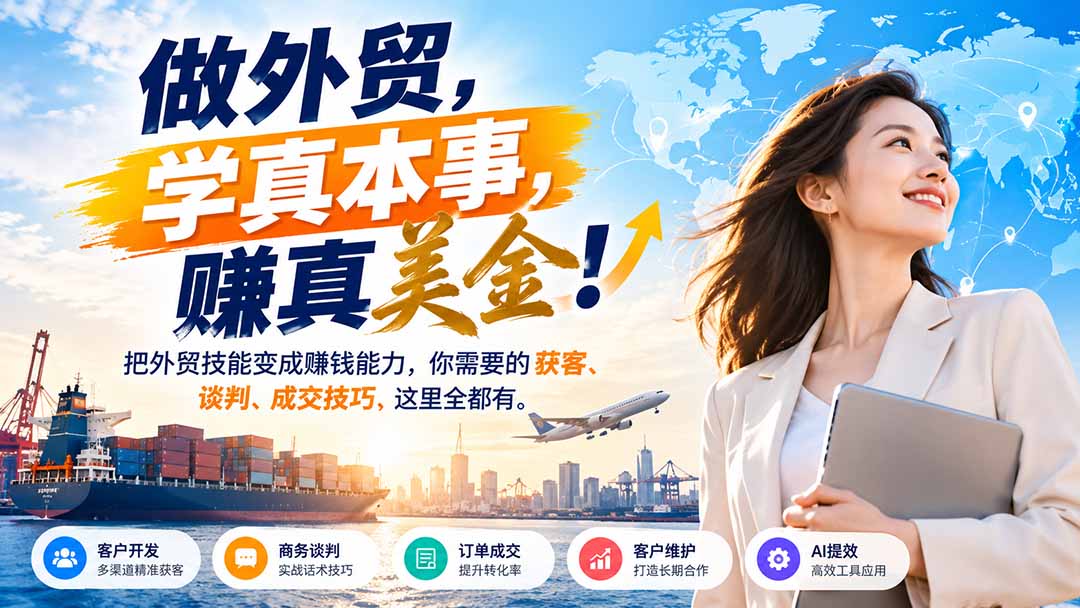 图片[2]-（21106期）做外贸，学真本事，赚真美金！把外贸技能变成赚钱能力，你需要的获客、谈判、成交技巧，这里全都有_生财有道创业项目网-生财有道