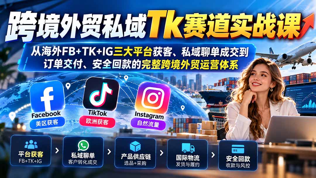 图片[2]-（20894期）跨境外贸私域Tk赛道实战课：从海外FB+TK+IG三大平台获客、私域聊单成交到订单交付、安全回款的完整跨境外贸运营体系_生财有道创业项目网-生财有道