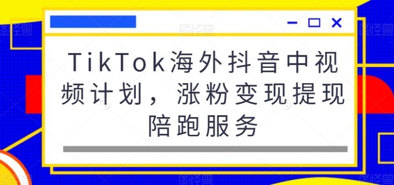 TikTok海外抖音中视频计划，涨粉变现提现陪跑服务-生财有道