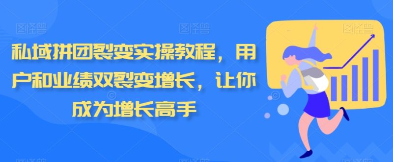 私域拼团裂变实操教程,用户和业绩双裂变增长,让你成为增长高手-生财有道