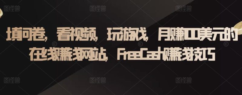 填问卷，看视频，玩游戏，月赚100美元的在线赚钱网站，FreeCash赚钱技巧-生财有道