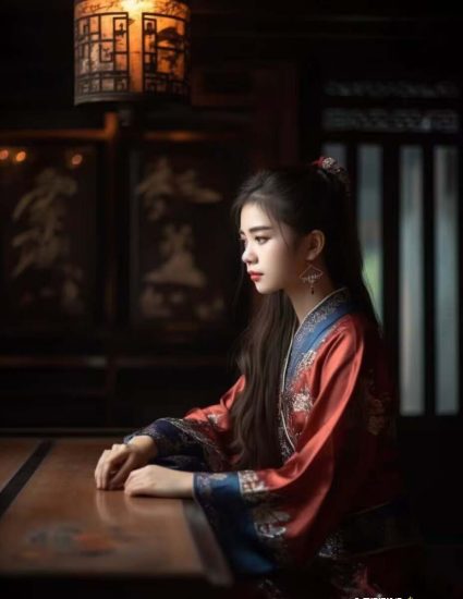 Midjourney关键词-AI生成中国风古装汉服美女人像提示关键词-生财有道