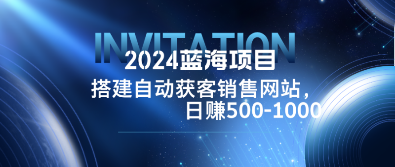 (12743期)2024蓝海项目,搭建销售网站,自动获客,日赚500-1000_生财有道创业网-生财有道
