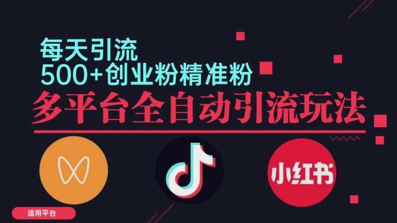 (12765期)小红书抖音视频号截流自热全平台引流打法,全自动引流【日引2000+精准..._生财有道创业网-生财有道