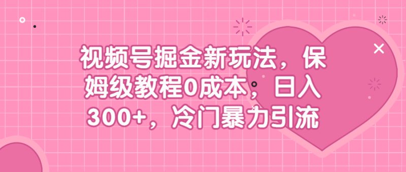 (6802期)视频号掘金新玩法,保姆级教程0成本,日入300+,冷门暴力引流-生财有道