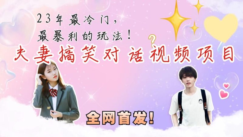 (6734期)最冷门,最暴利的全新玩法,夫妻搞笑视频项目,虚拟资源一月变现10w+-生财有道