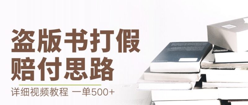 （6689期）最新盗版书赔付打假项目，一单利润500+【详细玩法视频教程】-生财有道