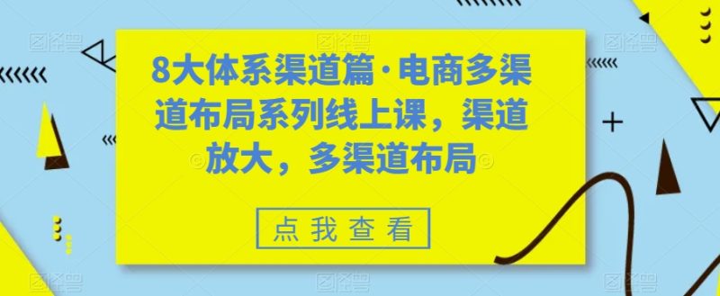 （7458期）八大体系渠道篇·电商多渠道布局系列线上课，渠道放大，多渠道布局-生财有道