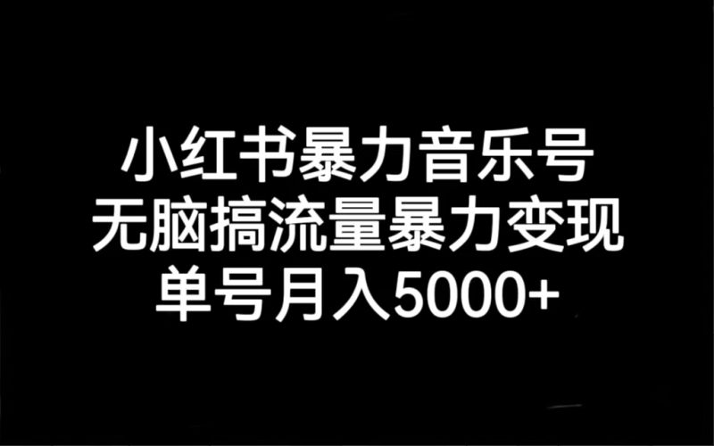 （7153期）小红书暴力音乐号，无脑搞流量暴力变现，单号月入5000+-生财有道