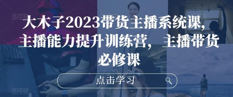 大木子2023带货主播系统课，主播能力提升训练营，主播带货必修课-生财有道