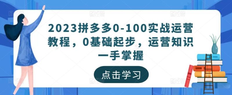 2023拼多多0-100实战运营教程，0基础起步，运营知识一手掌握-生财有道