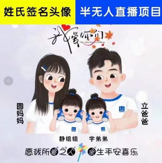 姓氏头像签名直播课程,火爆的头像签名设计半无人直播项目(直播教程+10G素材+直播话术)-生财有道