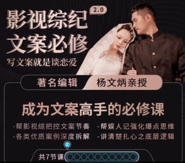 影视综纪·文案必修」阿炳价值1699的文案课,写文案,就是谈恋爱-生财有道