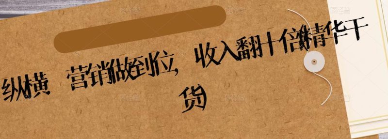 纵横：营销做到位，收入翻十倍(精华干货)-生财有道