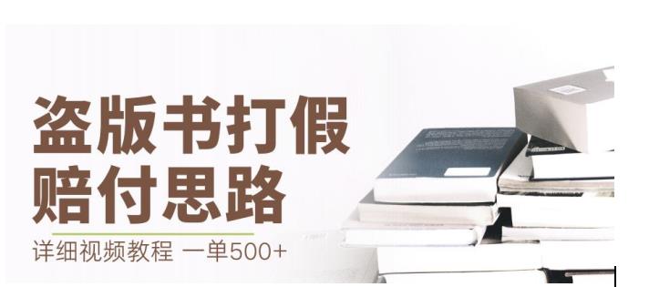 最新盗版书赔付打假项目，一单利润500+【详细玩法视频教程】【仅揭秘】-生财有道