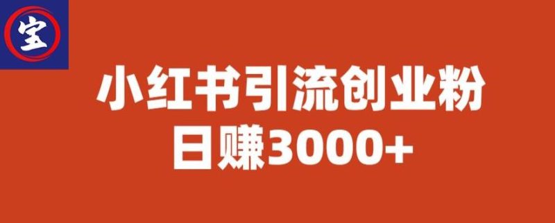 宝哥小红书引流创业粉，日赚3000+【揭秘】-生财有道